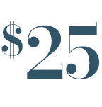 Text saying $25